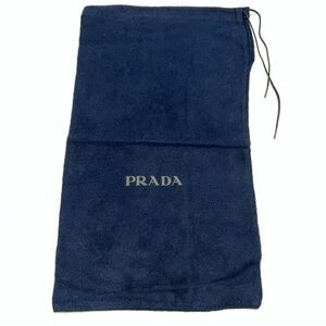 Prada Navy Blue Cotton Flannel Drawstring Dust Bag 15” X 8.5”